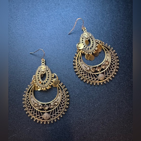 Gold Amaze ball Earrings - Picture 2 of 4